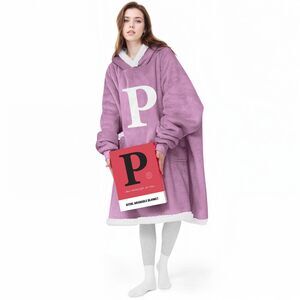 5600 Wearable Blanket Hoodie with Letter A-Z - Oversized Sweater Blanket